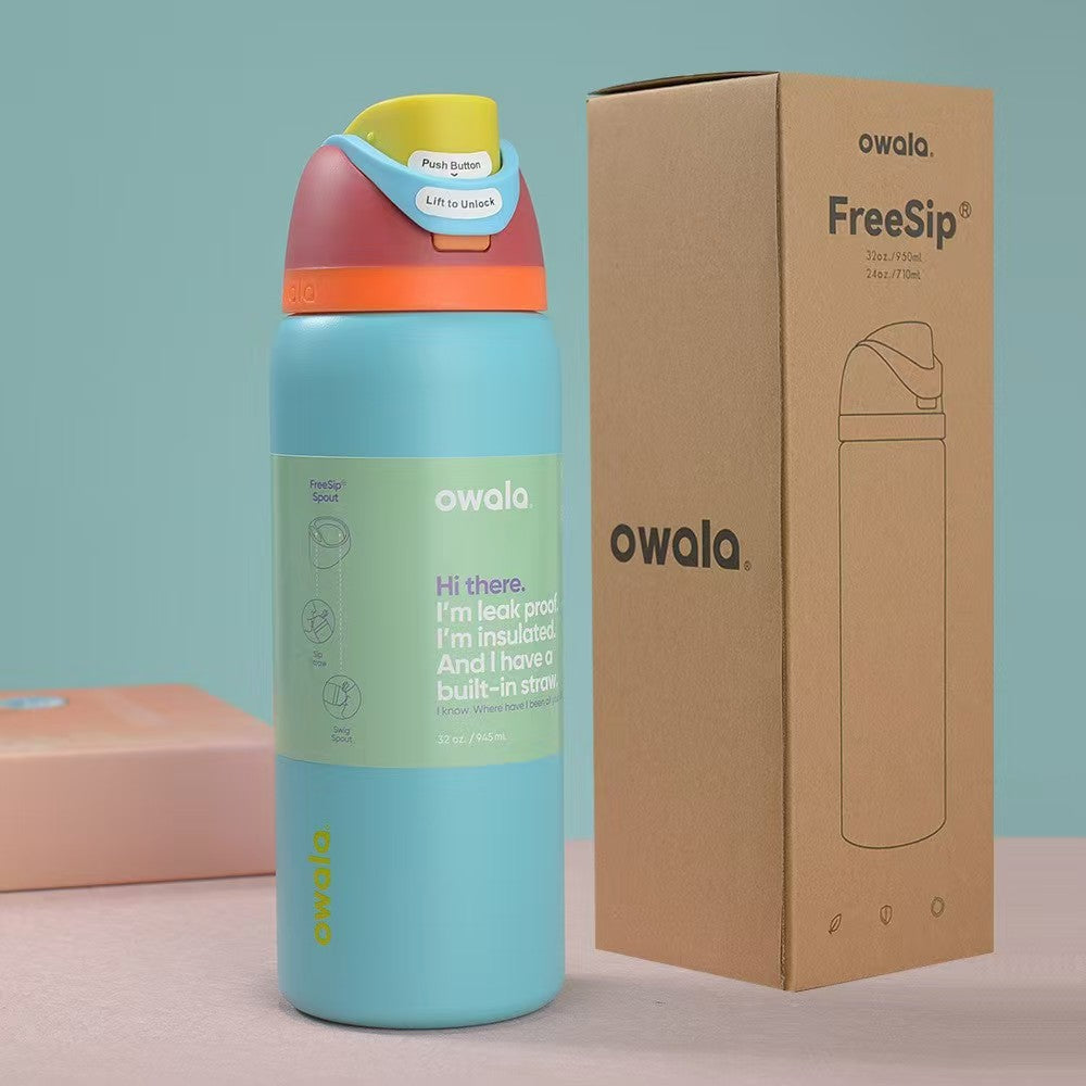 Amazon owala fruit cup large capacity 304 stainless steel vacuum thermos cup portable satchel sports water cup