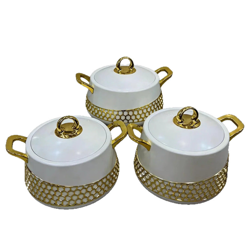 High-end light luxury cross-border insulated lunch box 3pcs food warmer 2l-2.5l-3l hot-selling insulated tableware