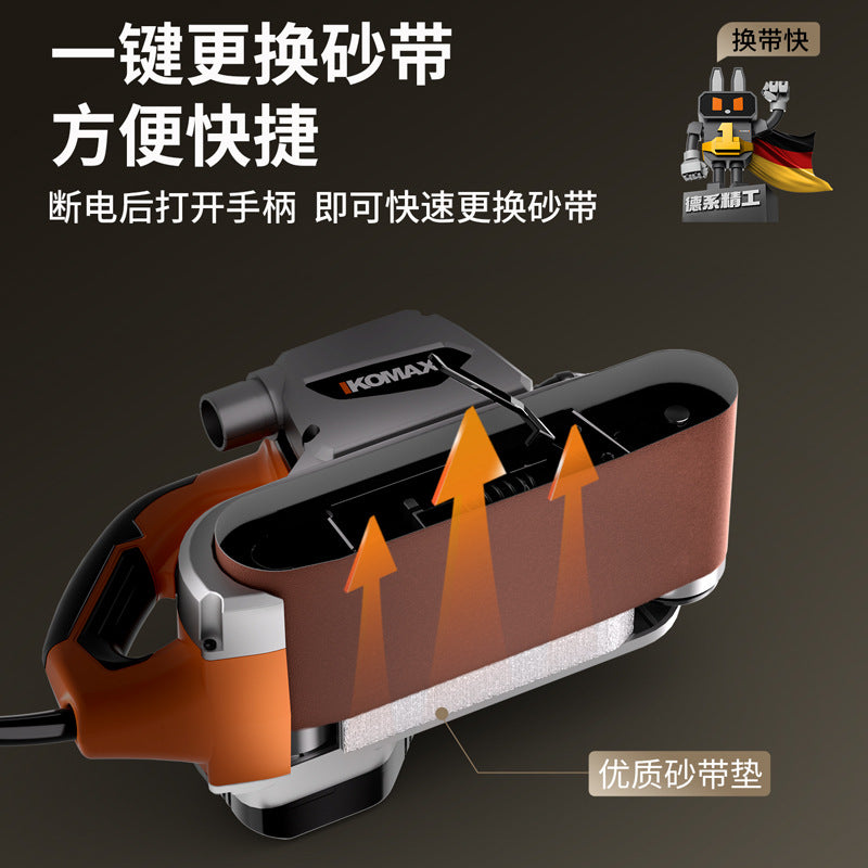 Tank belt sander woodworking grinder high power satchel type small electric grinding and polishing machine flat sander
