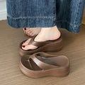 6cm thick sole beach shoes seaside flip flops women's summer outwear non-slip deodorizing filter heightening flip flops women's sandals
