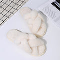 2024 source manufacturer cross stuffed slippers fall and winter new arrival indoor heattech cotton slippers thickened leaky toe furry slippers