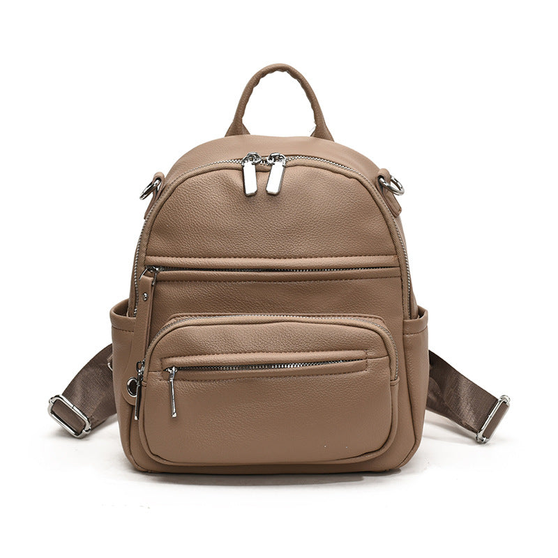 New Internet celebrity fashion versatile backpack trend super fire small schoolbag high quality  best-selling solid color backpack