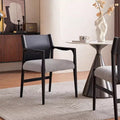 Designer armchair italian normcore study cotton and linen back chair restaurant white ash saddle leather dining chair