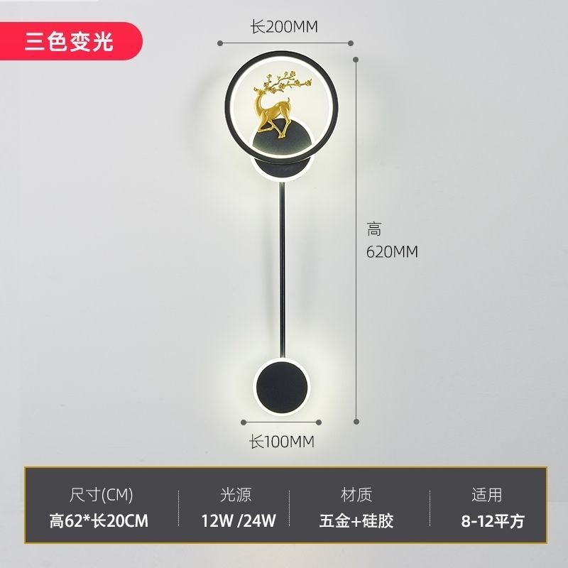 New arrival wall lamp deer head normcoreaccessible luxury modern pastoral style grids starry sky spotlight background wall master bedroom pair