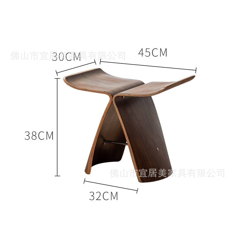 Creative entrance shoe changing stool for home small stool fitting room stackable log butterfly stool track kids small stool