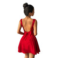 new  square neck sleeveless dress - women's slim fit red a-line mini dress for weddings