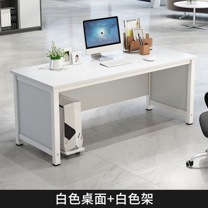 Here are a few options, depending on the specific nuance you want to convey:  **option 1 (focus on simplicity and practicality):**  "modern minimalist manager's desk - executive office desk, long desk, budget-friendly computer desk"  **option 2 (more desc