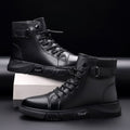 Men's martin boots: new 2025 autumn/winter collection - fleece-lined, british style, high-top casual leather shoes, non-slip soft leather men's footwear
