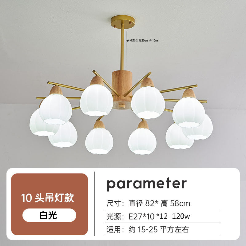 Log living room chandelier dining room light Japanese-style wabi-sabi wind homestay lighting retro wind hotel shop light bedroom lighting