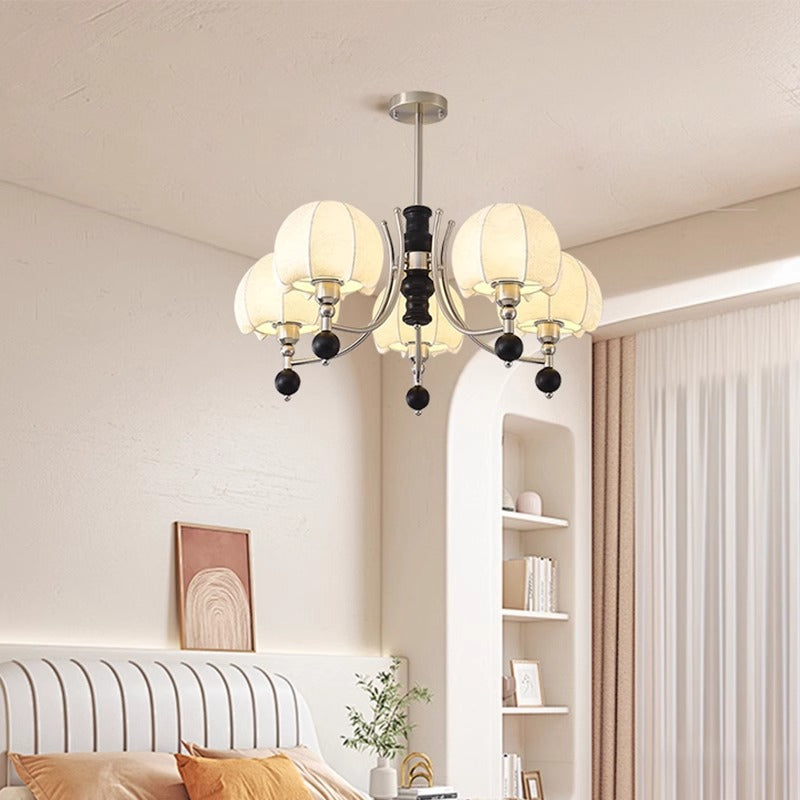 [Strict selection] American retro chandelier medieval Nanyang style advanced sense solid wood wabi-sabi living room study fabric lamps