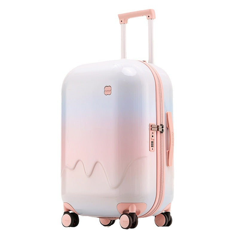 High-value suitcase 26 inches anti-drop 20 inches boarding ultra-light trolley case 24 password box gradual change color travel bag