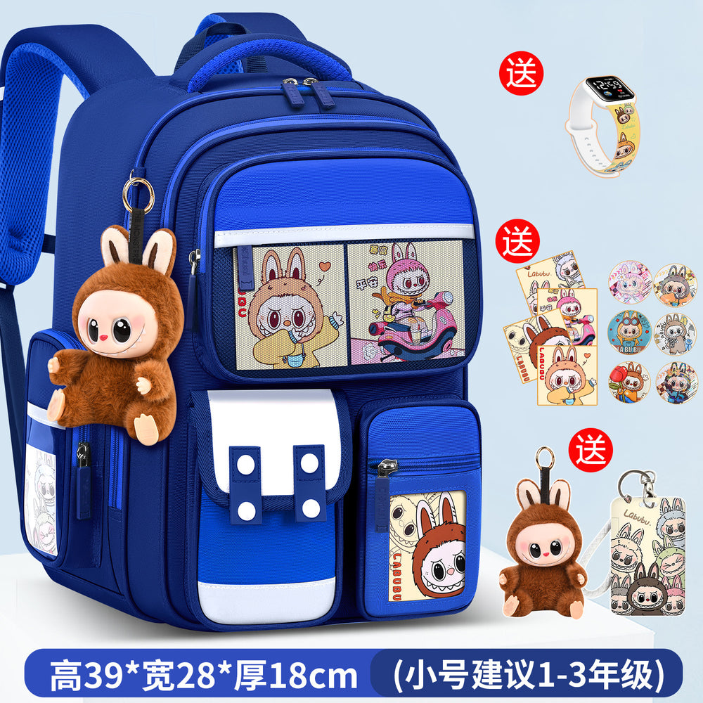 Labubu backpack - new 2026 model for elementary school students (grades 1-6). lightweight, spine-protecting, and load-reducing design for boys and girls