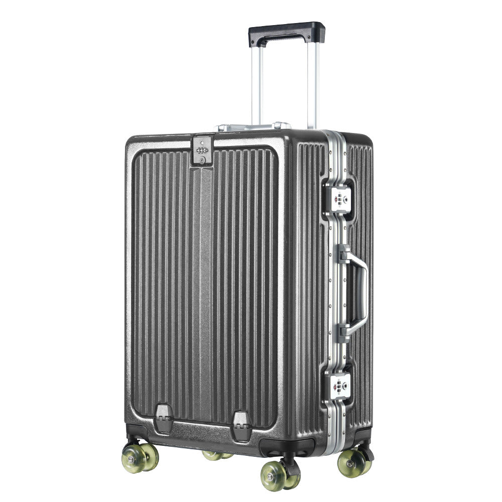 One-click front open aluminum frame 20-inch boarding case, ice skating wheel suitcase, customs lock suitcase 24-inch anti-drop trolley case