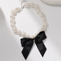 Wholesale faux pearl necklaces - cross-border vintage statement ribbon bow necklaces - women's luxury high-end choker