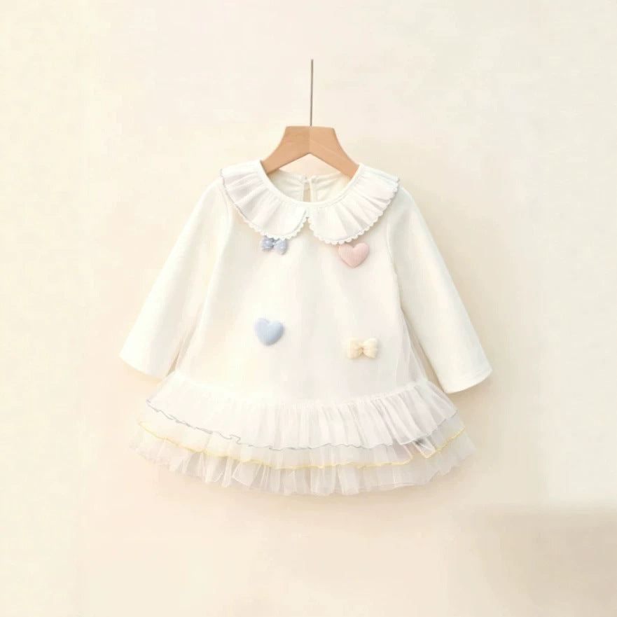 Girls' spring sweet style dress - faux two-piece,  spring collection, trendy girls' dress, princess dress, chanel-inspired, instagram-worthy