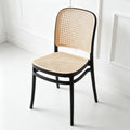 Scandinavian dining chair for home plastic chair thickenedcasual restaurant back stool stackable outdoor imitation rattan chair