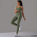 European and american seamless knitted golf dot jacquard high-waisted butt-lifting tight yoga pants running fitness outfit set for women