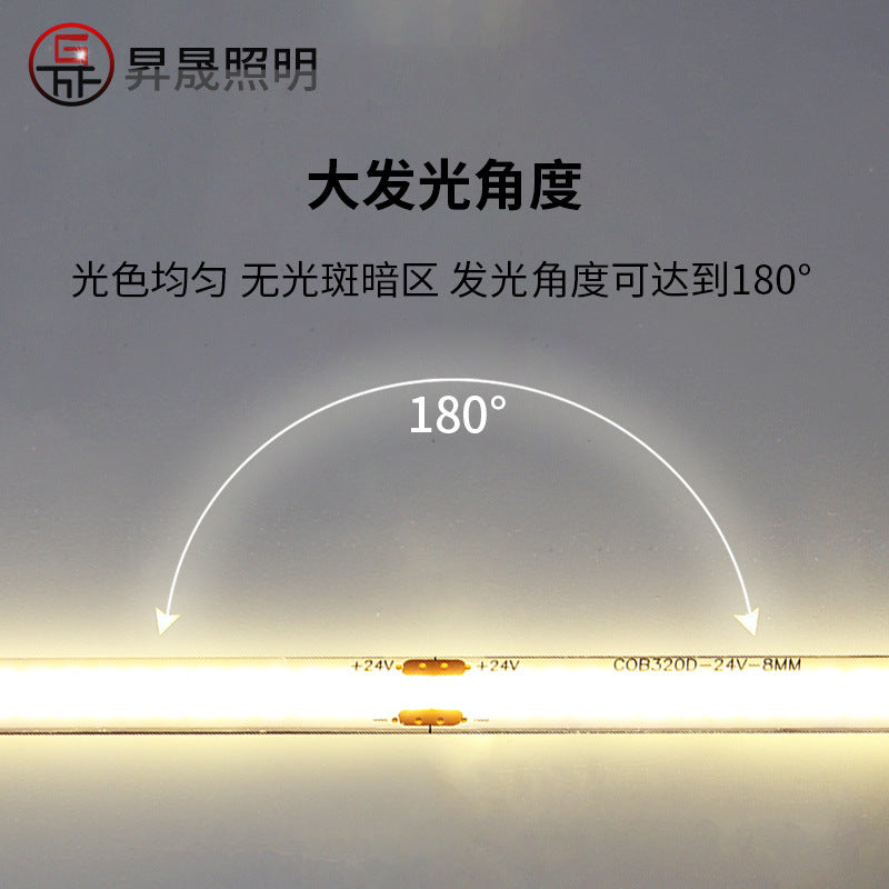 Wholesale cob strip self-adhesive line flexible led low voltage 24V linear lamp high color slide led strip supply