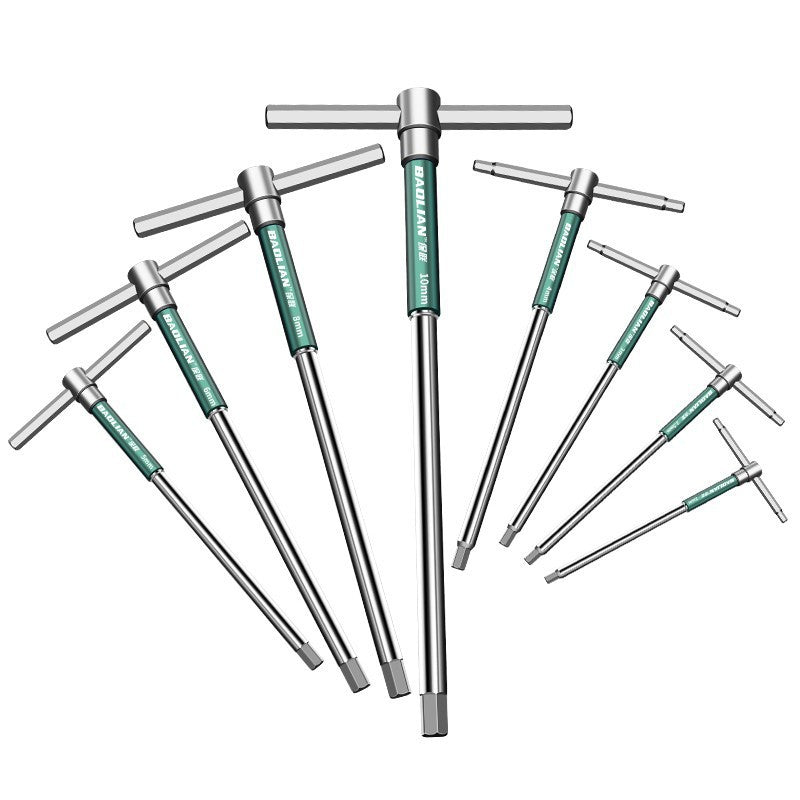 T-type high-speed rotate inner hexagonal slider wrench tool long inner hexagonal inner 6 square 2mm industrial grade auto repair