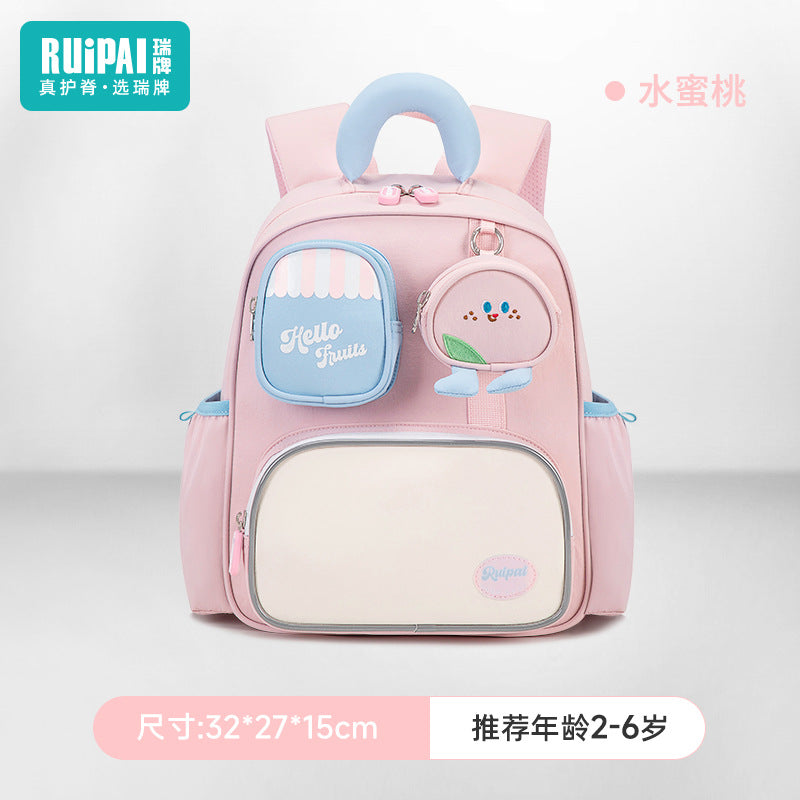 Rui brand children's kindergarten schoolbag 2025 new double shoulder outdoor travel 3-4 year old baby going out small backpack