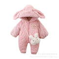 Baby winter clothes quiltedthickened jumpsuit baby girl outing clothes full month newborn fall and winterheattech tide