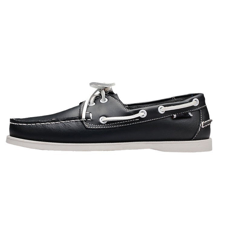 Men's genuine leather casual shoes - boat shoes, british style business formal leather shoes, retro classic handmade shoes