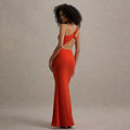 european and american cross-border summer sexy one-shoulder backless bandeau dress fashion solid color tie-up ruched maxi dress