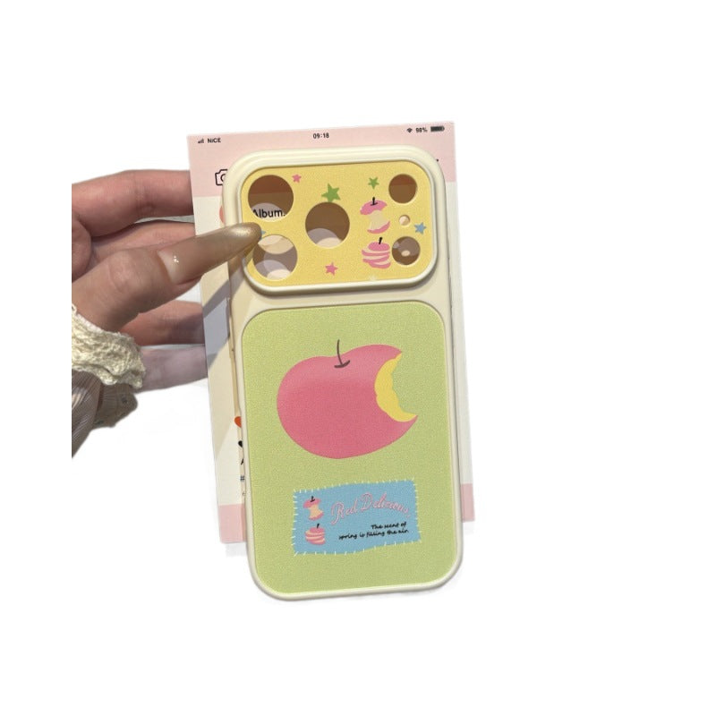 Suitable for apple 17promax mobile phone case, contrasting color large window, fresh cartoon fruit iphone18 anti-fall soft case