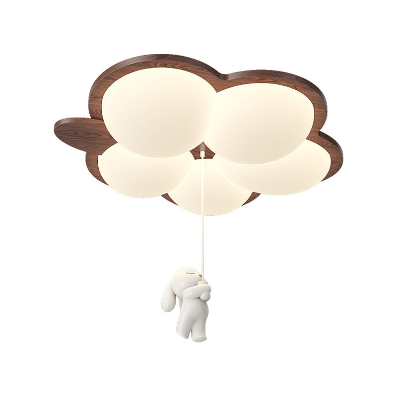 Walnut ceiling light cream antique children's room light creative modeling intelligent lighting warm bedroom light