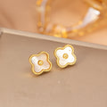 [titanium steel] cross-border popular accessible luxury simple white shell four-leaf clover necklace for women, high-end fashion clavicle chain accessories
