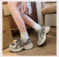 Wedge heel chunky platform dad shoes - 2026 spring/autumn new collection - cushioned comfort, lace-up, breathable mesh women's sneakers