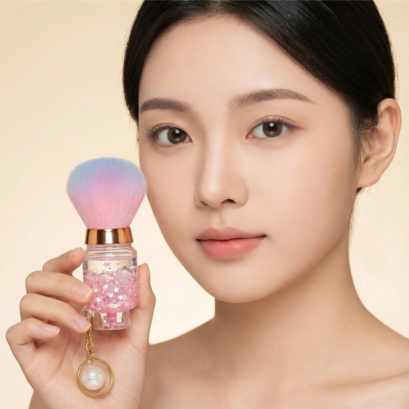 Single pink bristle large nail art dust brush portable makeup powder brush high-end beauty tool cosmetic brush