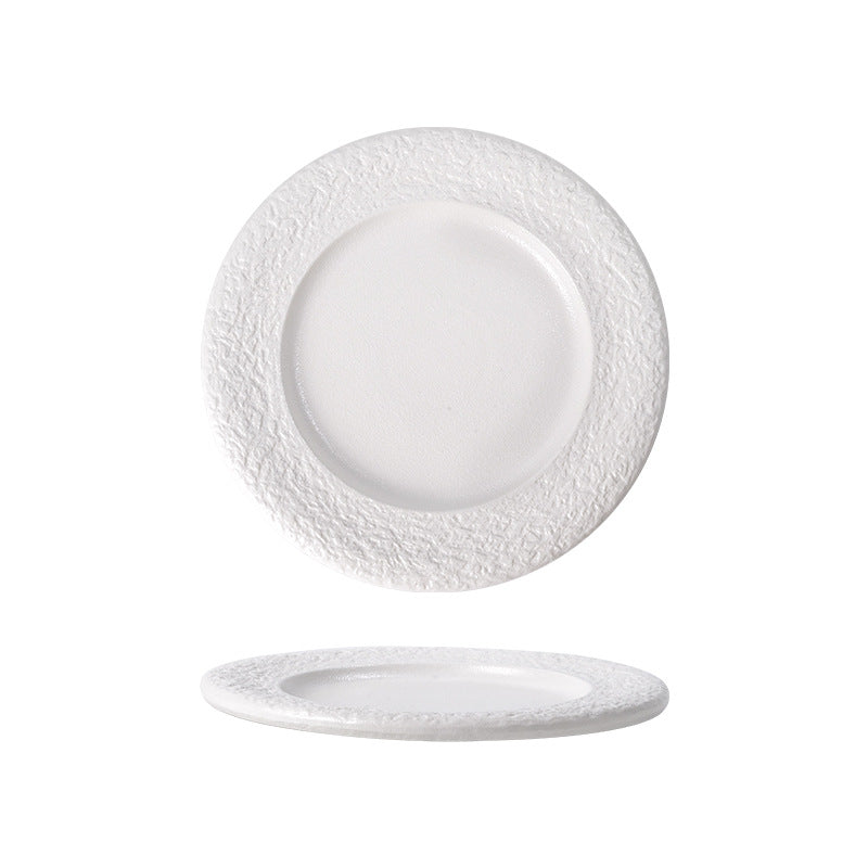 Minimalist rock texture western dinner plate - matte finish, creative restaurant & hotel steak plate, high-style home dinnerware