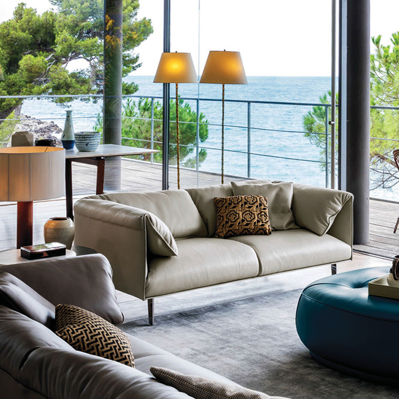 Italian accessible luxury business office sofa scandinavian small apartment first layer cowhide sofa casual area reception modular sofa
