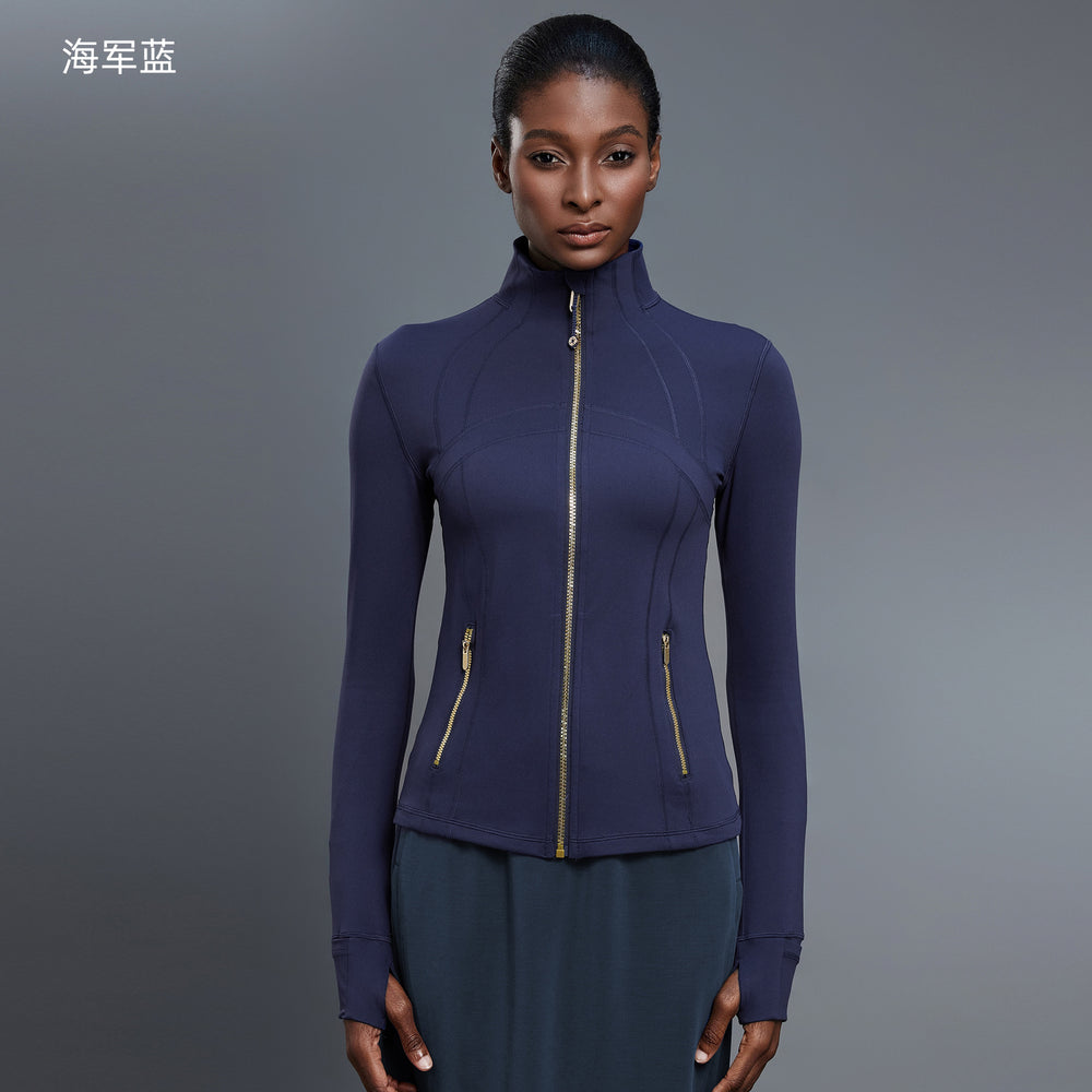 Autumn long-sleeve yoga top - stretchy, slim-fit activewear jacket for women - outdoor cycling, running, and fitness - model d25151
