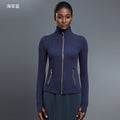 Autumn long-sleeve yoga top - stretchy, slim-fit activewear jacket for women - outdoor cycling, running, and fitness - model d25151