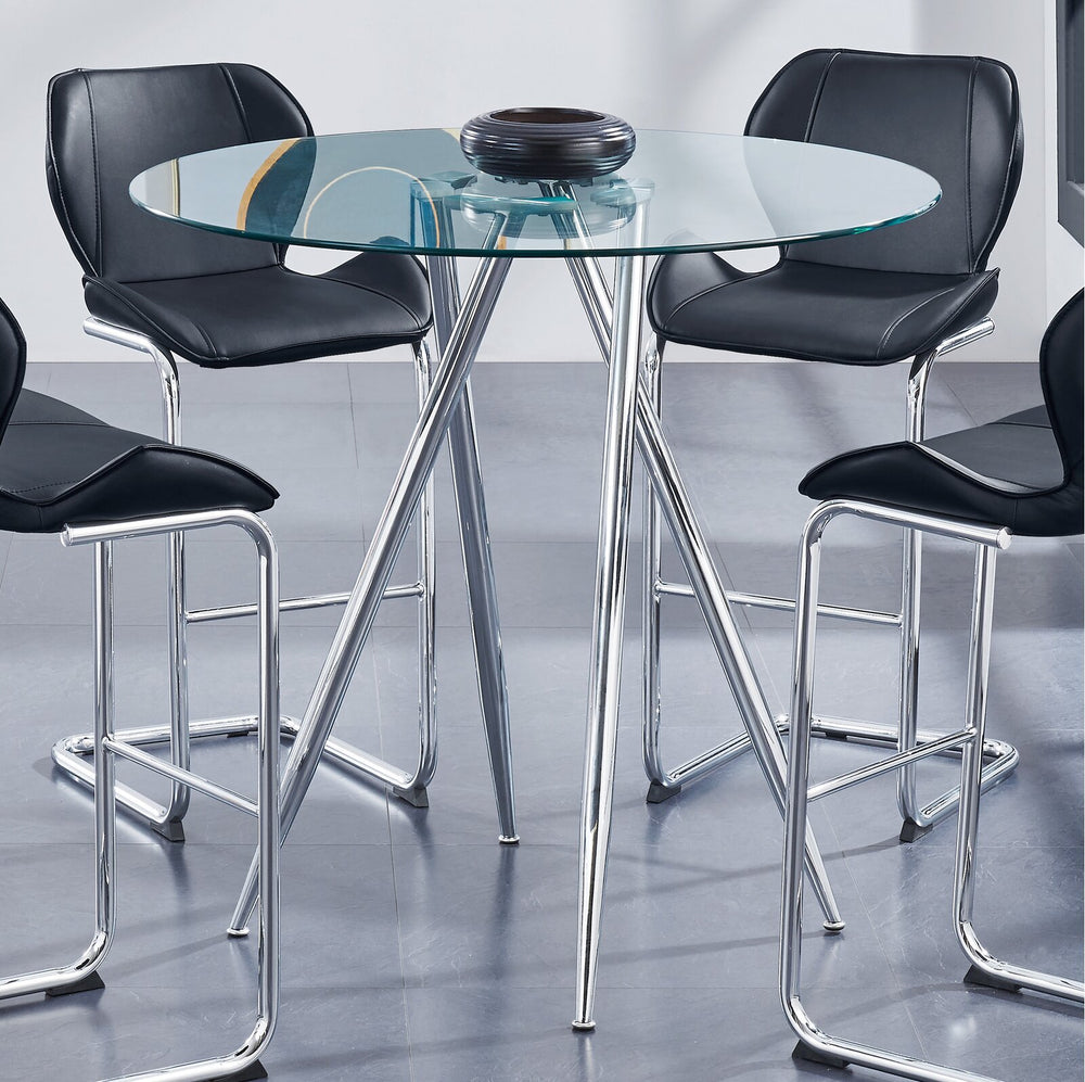 Glass dining tableexport dining table modern casual tempered glass table dining table and chairs transparent round table