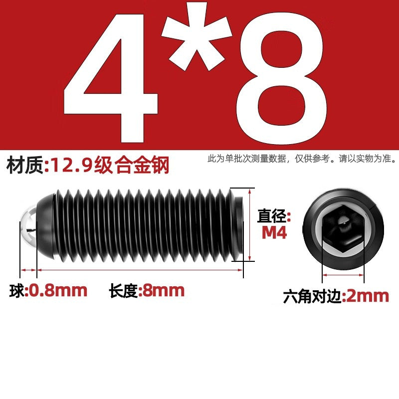 304 stainless steel/12.9 grade wave ball screw steel ball fastening spring ball head spring plunger ball glass positioning ball