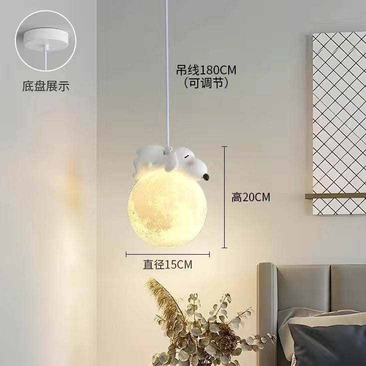Modern minimalist panda cream style pendant light - three-light luxury dining table, dining room, bedroom cute ambiance pumpkin small pendant lamp