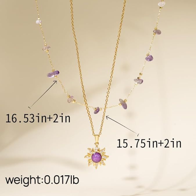 European and american opal necklace retro dopamine barbie necklace copper sun crown heart pendant inlaid zircon pendant