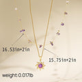 European and american opal necklace retro dopamine barbie necklace copper sun crown heart pendant inlaid zircon pendant