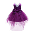 Wholesale foreign trade children's wear: embroidered princess dress for girls, asymmetrical mesh dress with large bow