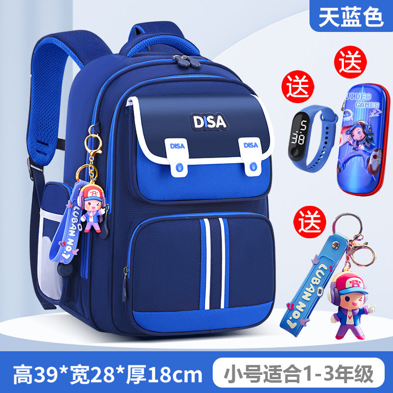 Schoolbag for boys and primary school students 2026 new arrival for grades 1, 2, 3 to 6, boys and girls, lightweight kids spine protection and burden reduction