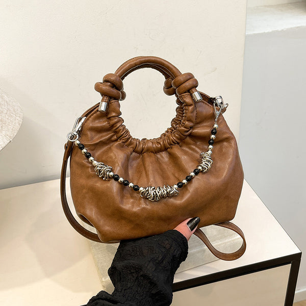 Niche design high-end handbag 2025 new fashion trend messenger bag solid color versatile shoulder bag wholesale