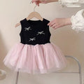 Baby summer romper dress - sweet & fluffy mesh bodysuit dress for baby girls - perfect for full month celebration, 100-day party, first birthday, and summer wear