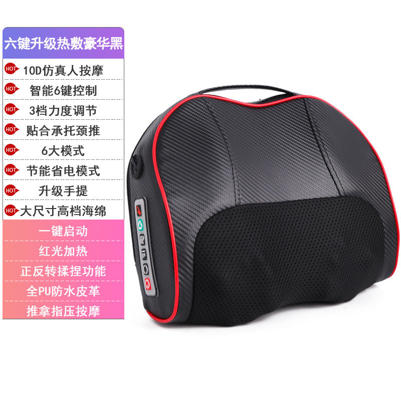 Cervical spine massager neck massage pillow hot compress shoulder lumbar lumbar kneading massager air bag stretching for home
