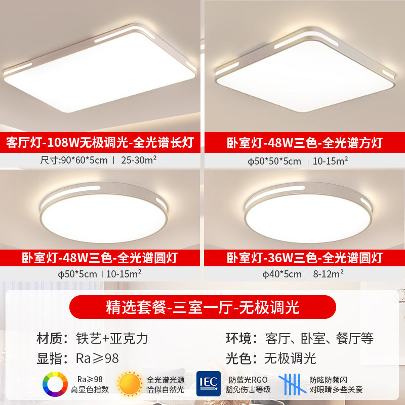 2025 new living room modern minimalist elegant main light full spectrum eye protection led ceiling light whole house hallway lighting fixture