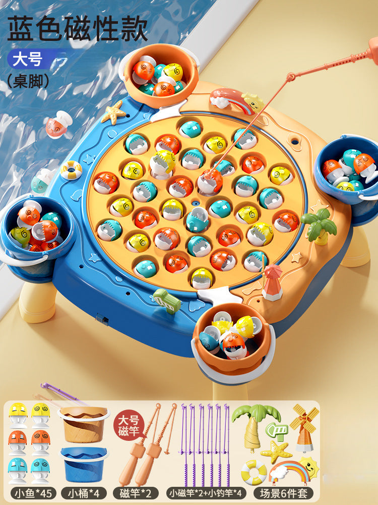 Electric magnetic fishing game - early education, educational, musical, interactive pretend play toy for boys and girls - wholesale gifts