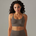 Fashion cross-border seamless knittingpure color beautiful back breathable cross sports intimates running fitness yoga bra tops