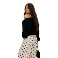 European and american retro polka dot print wide leg jeans women's high waist drapey loose floor-length american style straight leg pants